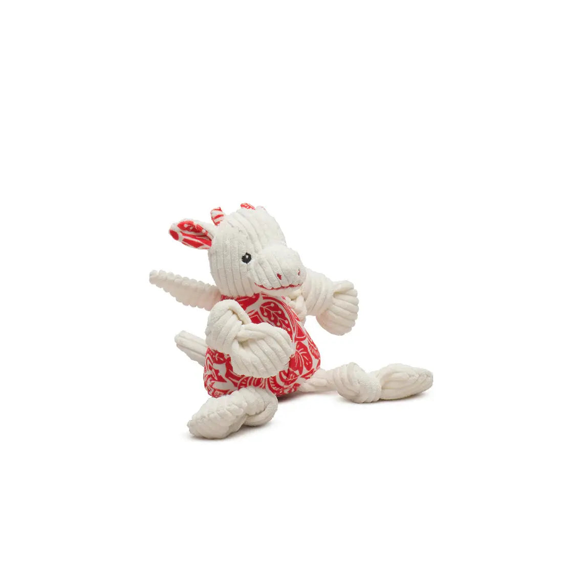HuggleHounds Durable Plush Corduroy Knottie Squeaky Dog Toy HuggleHounds