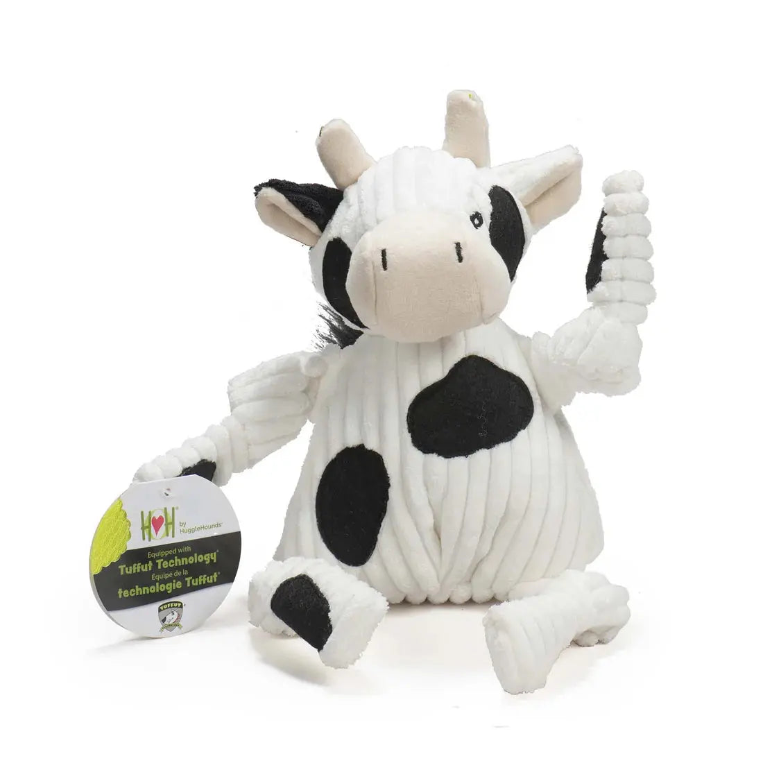HuggleHounds Durable Plush Corduroy Knottie Squeaky Dog Toy HuggleHounds