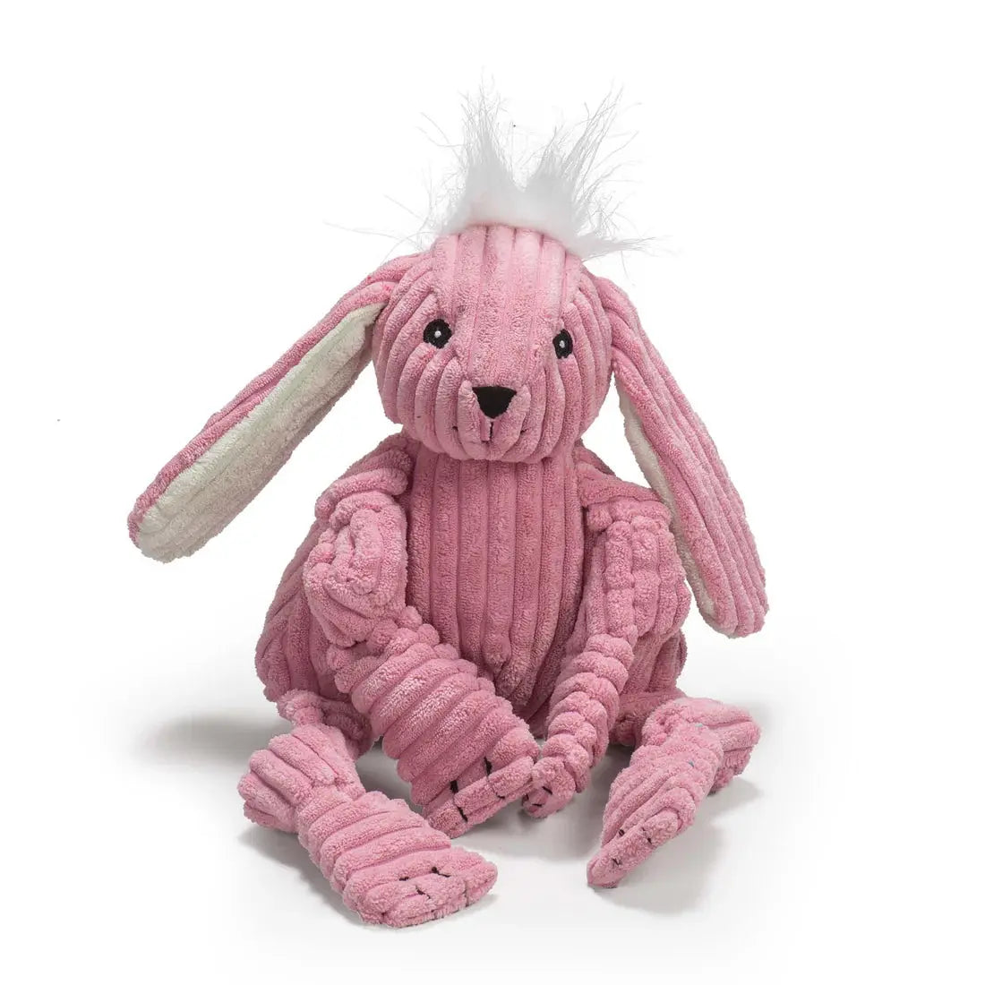 HuggleHounds Durable Plush Corduroy Knottie Squeaky Dog Toy HuggleHounds