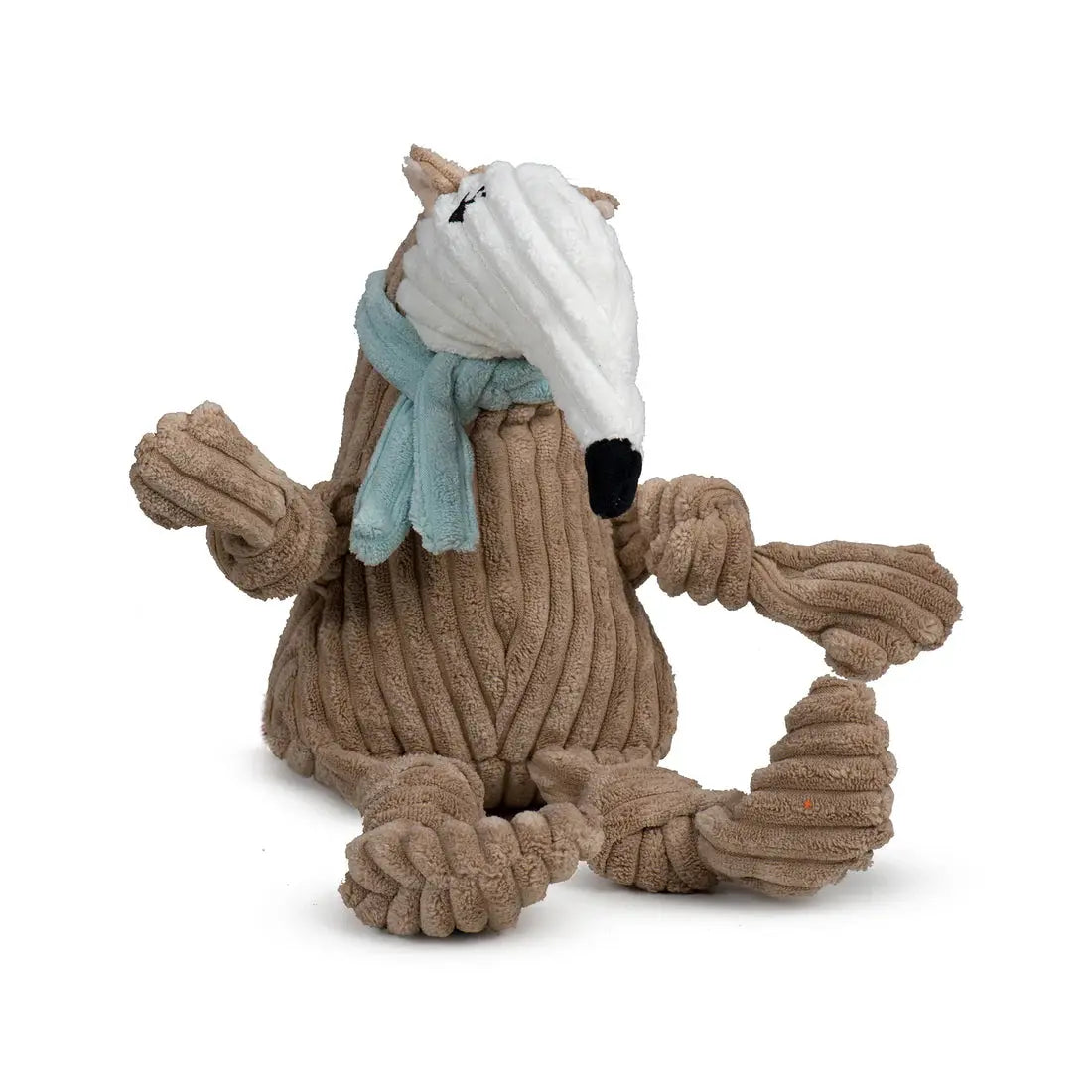 HuggleHounds Durable Plush Corduroy Knottie Squeaky Dog Toy HuggleHounds