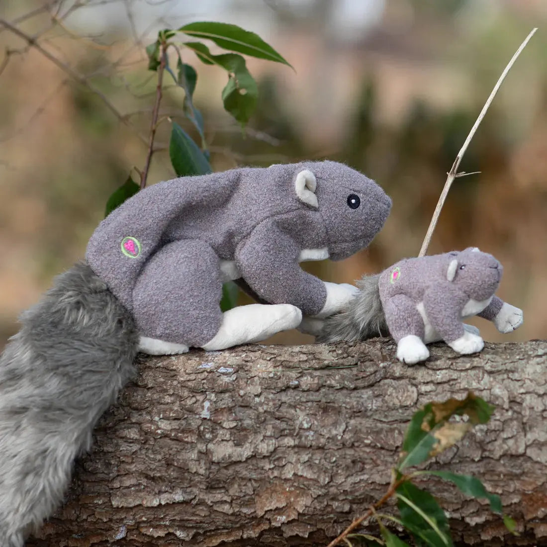 HuggleHounds Feller Durable Plush Squirrel Squeaky Dog Toy HuggleHounds