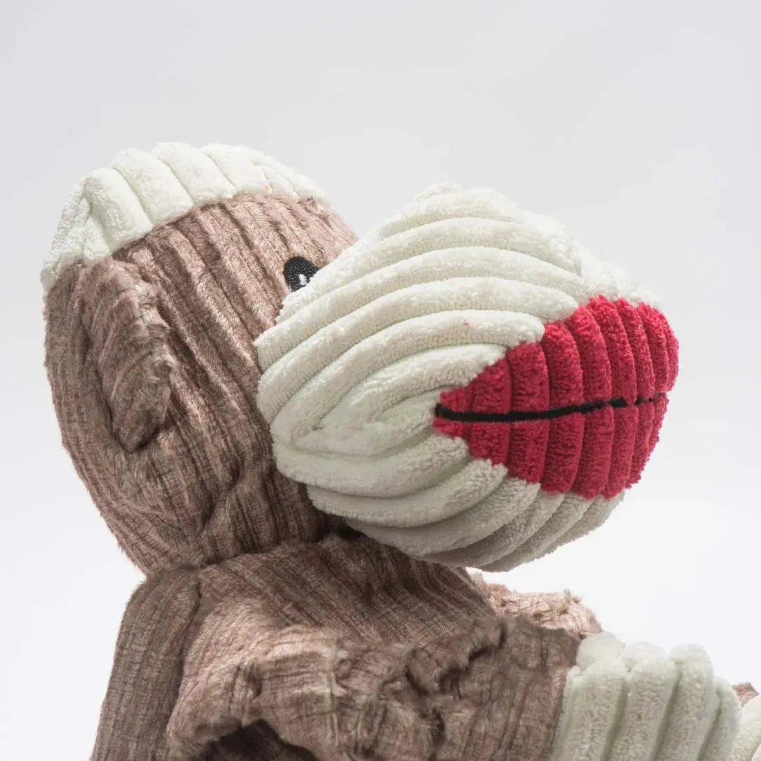 HuggleHounds Sock Monkey Durable Plush Corduroy Knottie Squeaky Dog Toy Talis Us