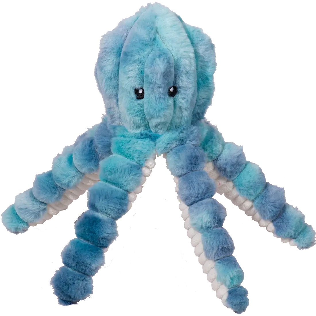 The HuggleHounds X-Brace Calamaro Large Dog Tots is a plush, interactive octopus dog toy with blue and turquoise arms, a rounded head, and black button eyes—perfect for playful pups.