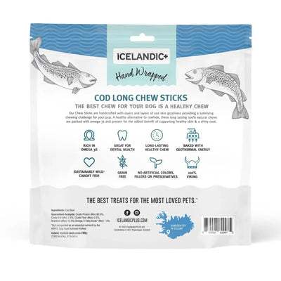 Icelandic+ Fish Dog Treats Cod Skin Hand Wrapped Chew Stick Icelandic+