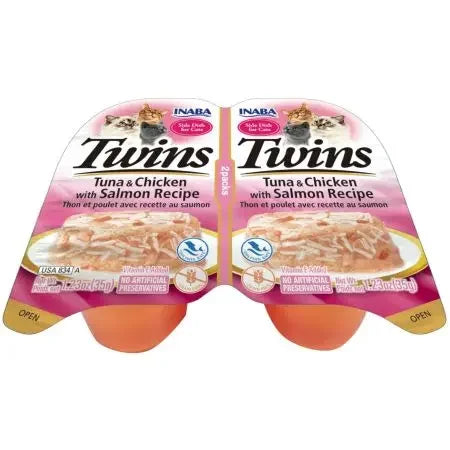 Inaba Twins Tuna and Chicken with Salmon Recipe Side Dish for Cats Inaba