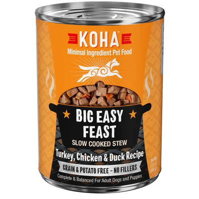 KOHA Big Easy Feast Slow Cooked Stew Turkey, Chicken, & Duck for Dogs 12.7oz Case of 12 KOHA