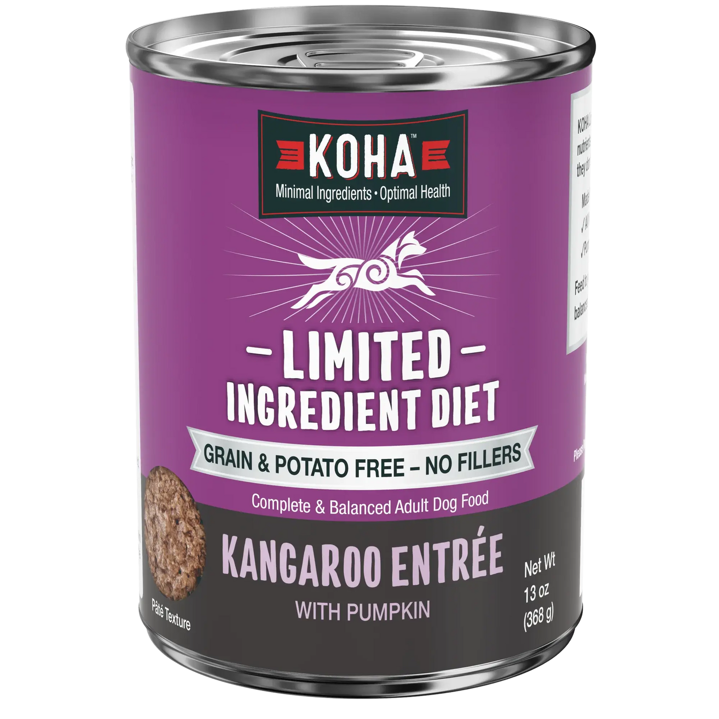 KOHA Limited Ingredient Diet Kangaroo Entrée Wet Dog Food 12ea/13 oz KOHA