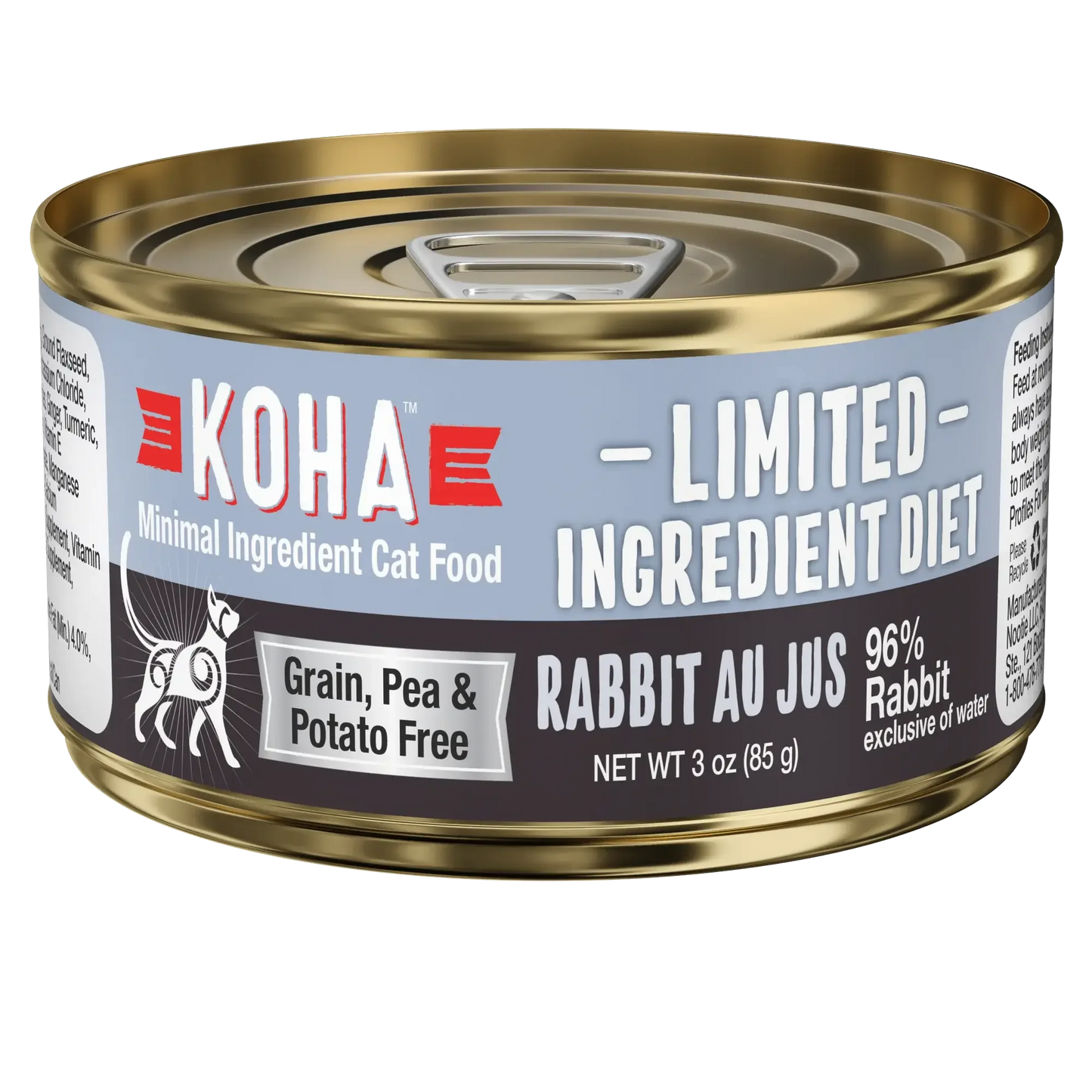 KOHA Limited Ingredient Diet Rabbit Au Jus Wet Cat Food Cans Case of 24 KOHA