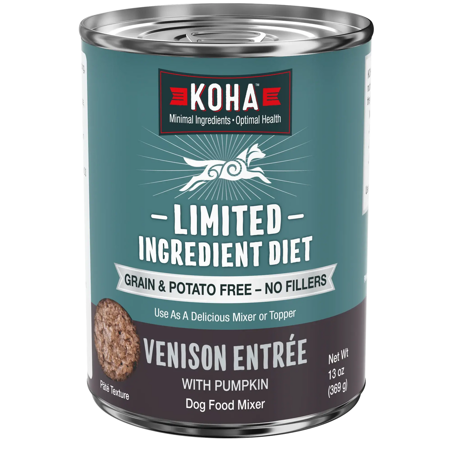 KOHA Limited Ingredient Diet Venison Entrée Wet Dog Food 12ea/13 oz KOHA