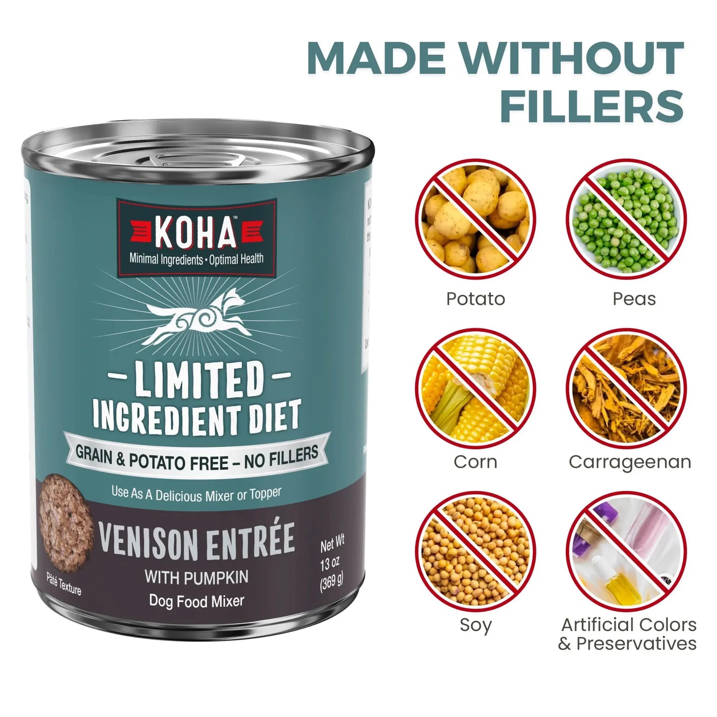KOHA Limited Ingredient Diet Venison Entrée Wet Dog Food 12ea/13 oz KOHA