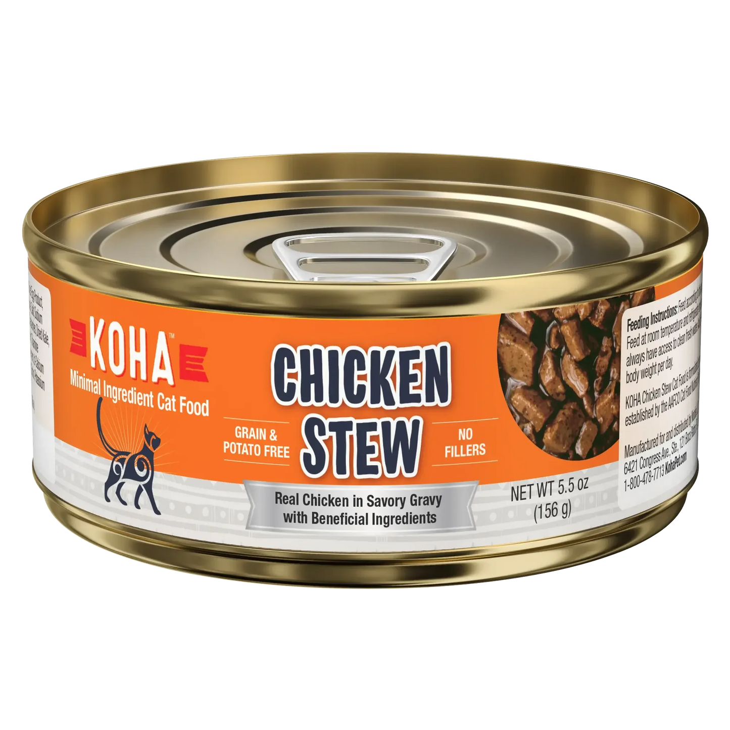 KOHA Minimal Ingredient Chicken Stew Wet Cat Food 5.5 oz Case of 24 KOHA
