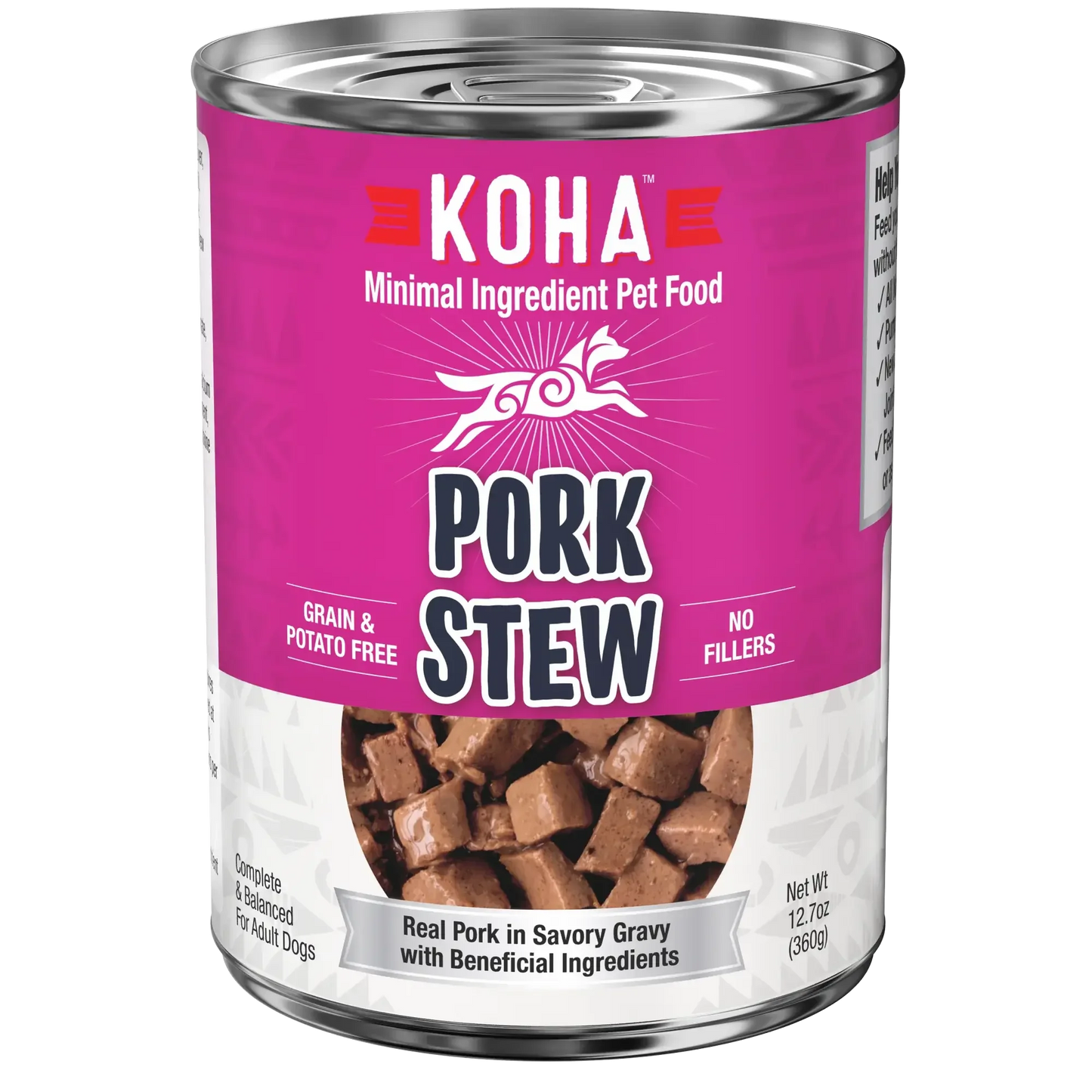KOHA Minimal Ingredient Pork Stew for Dogs 12.7oz Case of 12 KOHA