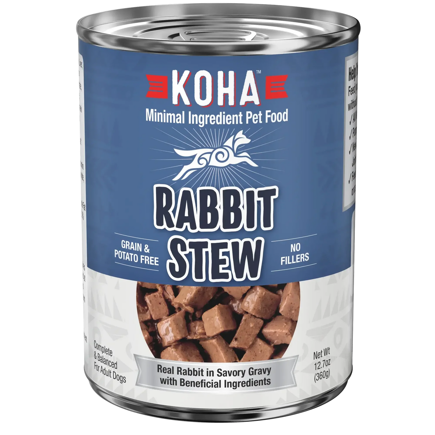 KOHA Minimal Ingredient Rabbit Stew for Dogs 12.7oz cans case of 12 KOHA