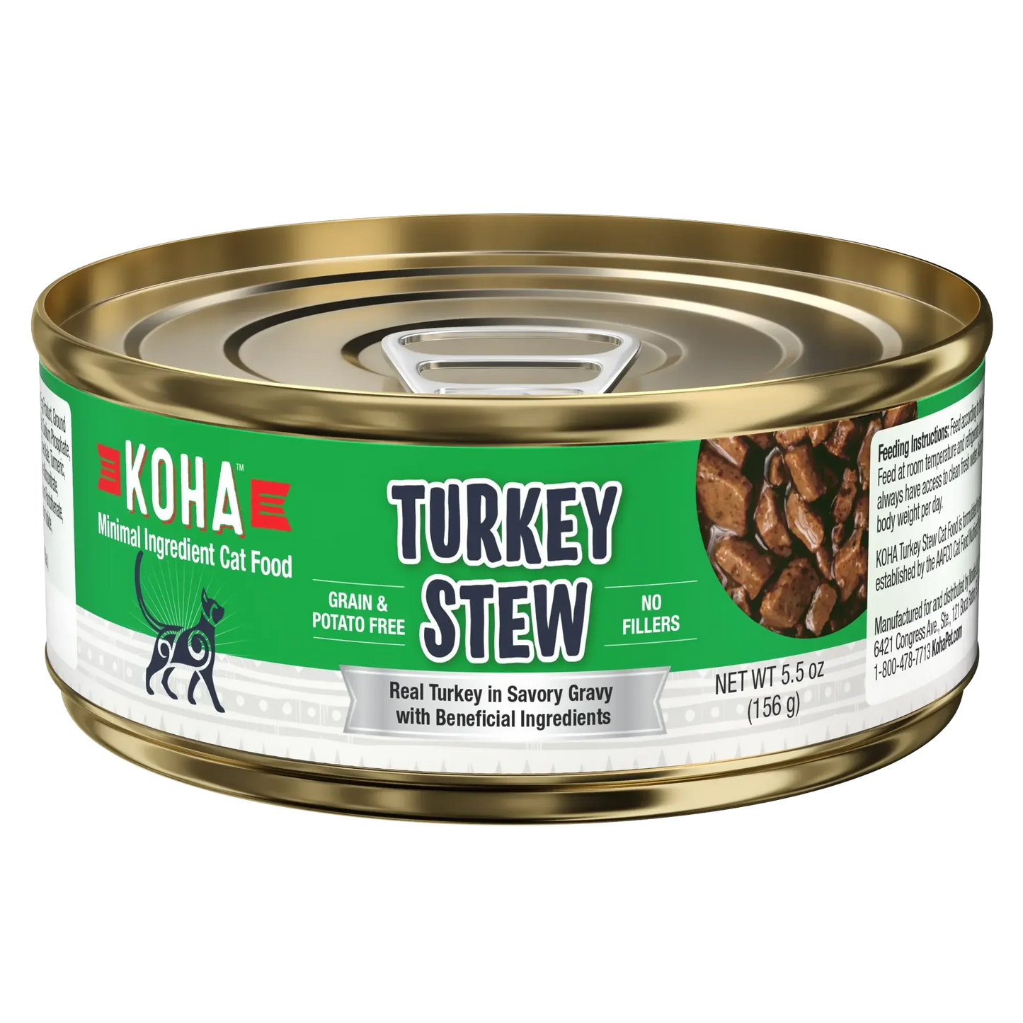 KOHA Minimal Ingredient Turkey Stew for Cats 5.5 oz Case of 24 KOHA