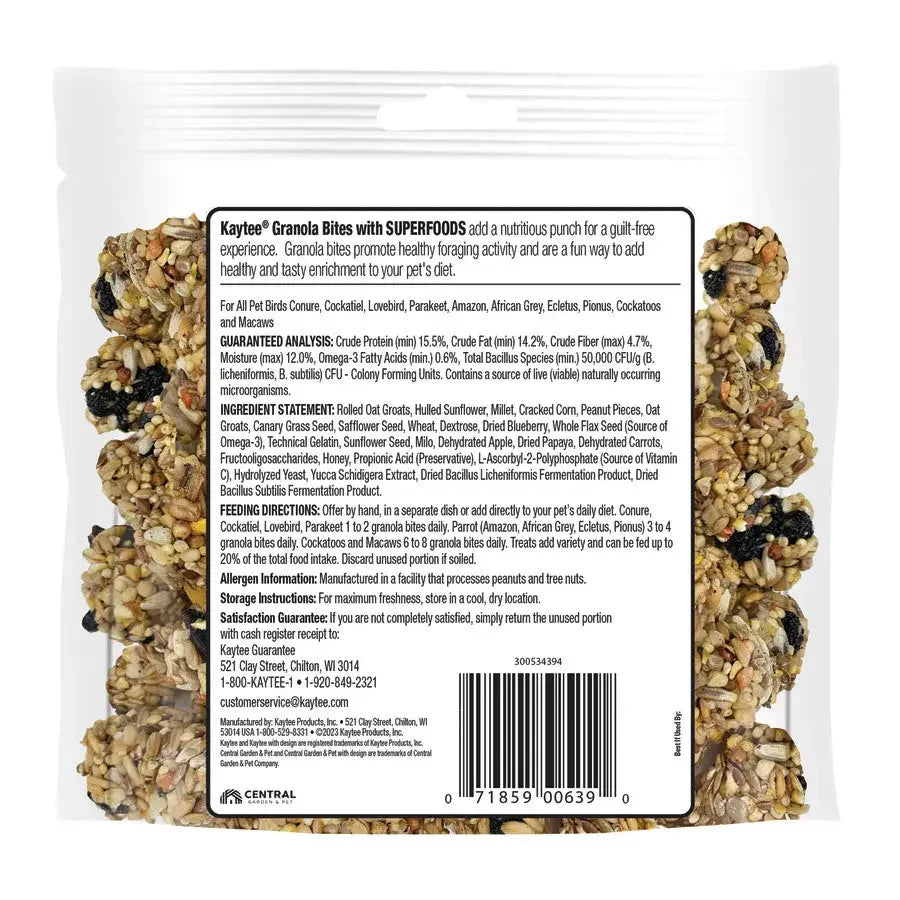 Kaytee Granola BItes Berry and Flax Bird Treats Kaytee