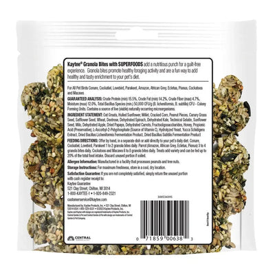 Kaytee Granola Bites Spinach and Kale Bird Treats Kaytee