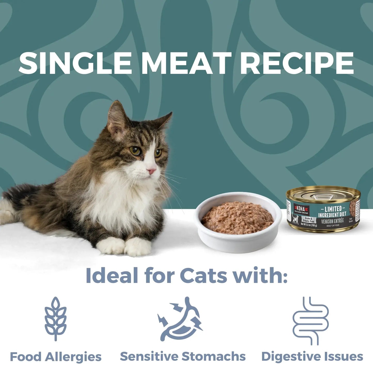 Koha Limited Ingredient Paté Grain Free Venison Wet Cat Food 5.5oz Case of 24 KOHA