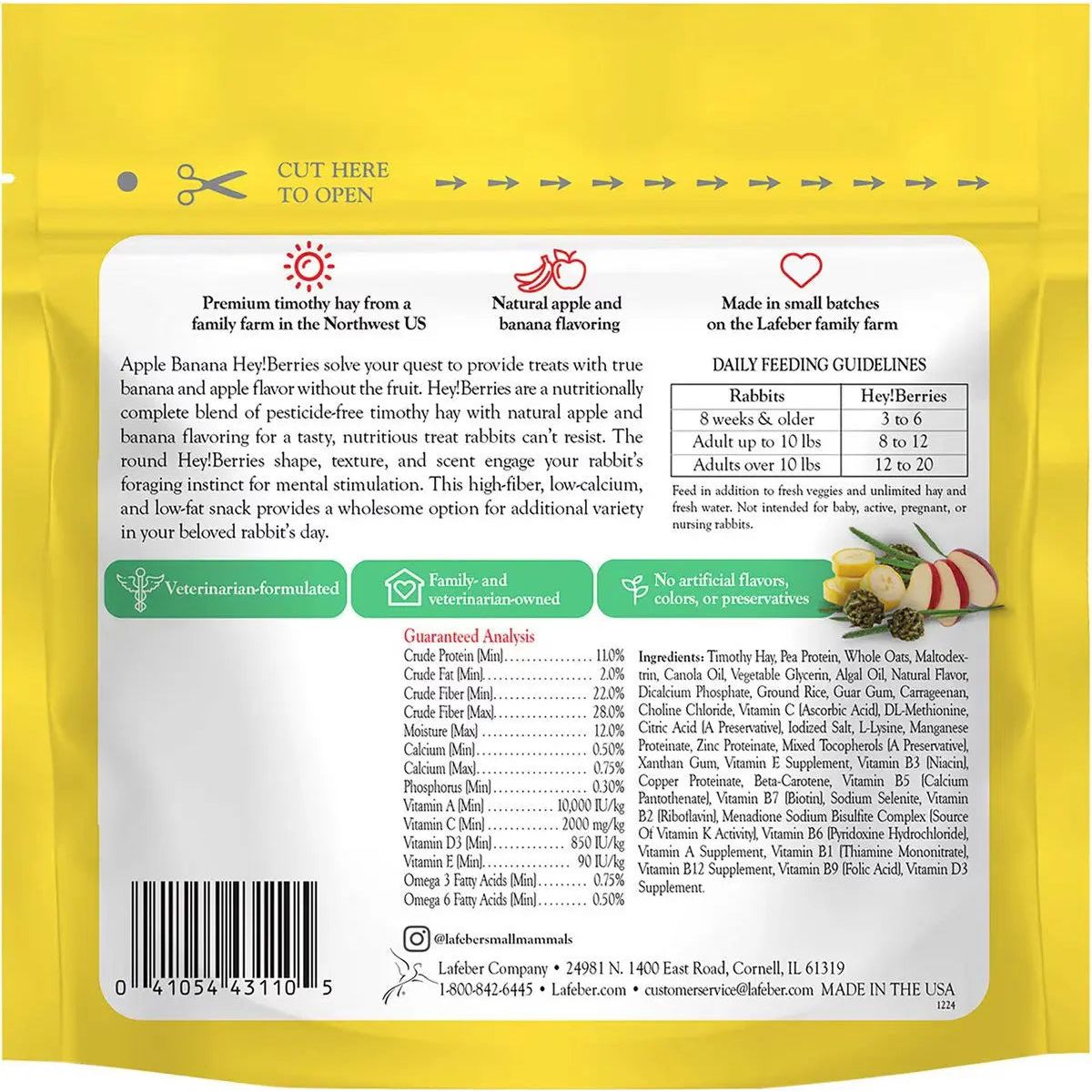 Lafeber Company Berries Rabbit Food Apple & Banana 5 oz Lafeber'sĀ®