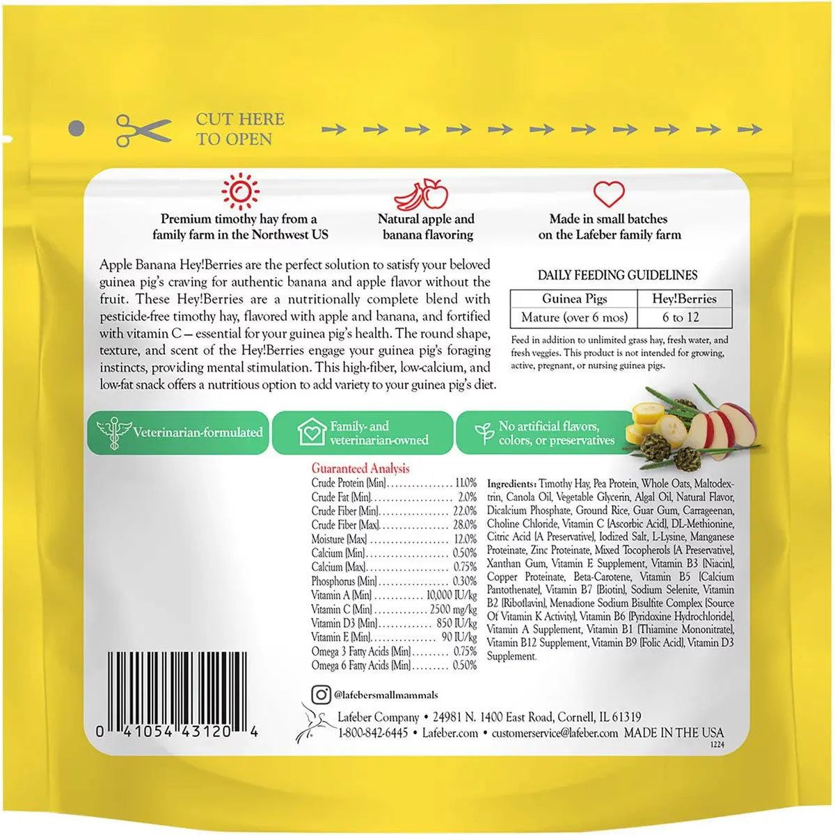 Lafeber Company Hey! Berries Guinea Pig Food Apple & Banana Lafeber's®
