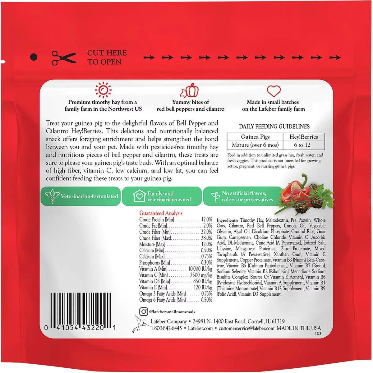 Lafeber Company Hey! Berries Guinea Pig Food Bell Pepper & Cilantro 5 oz Lafeber's®