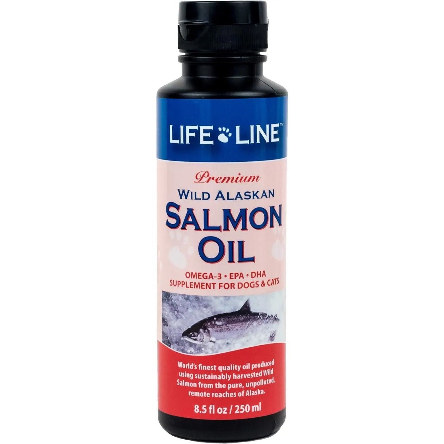 Life Line Pet Nutrition Wild Alaskan Salmon Oil Omega-3 Supplement for Skin & Coat Life Line Pet