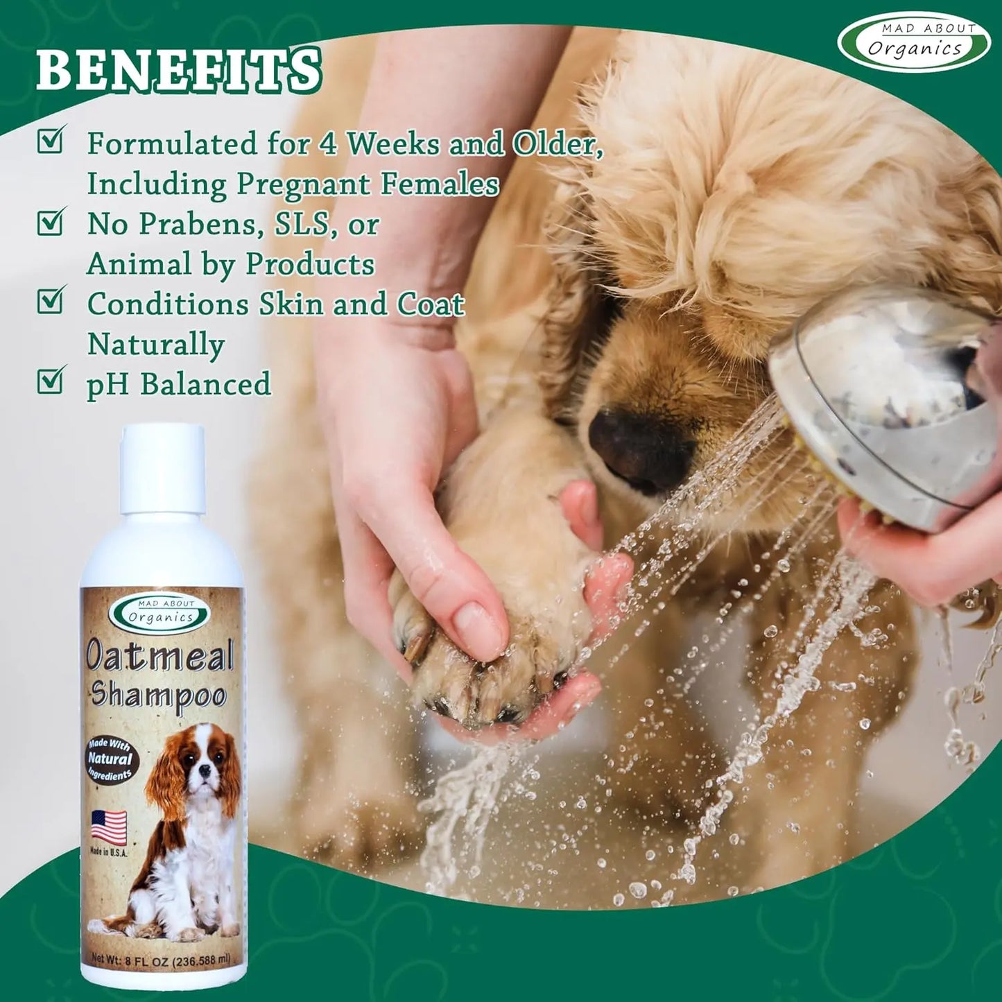 Mad About Organics Oatmeal Dog Shampoo for Itchy Skin Mad About Organics