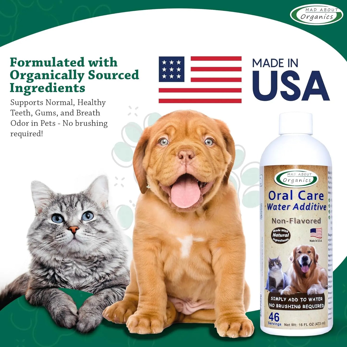 Mad About Organics Oral Care Water Additive for Cats & Dogs Mad About Organics