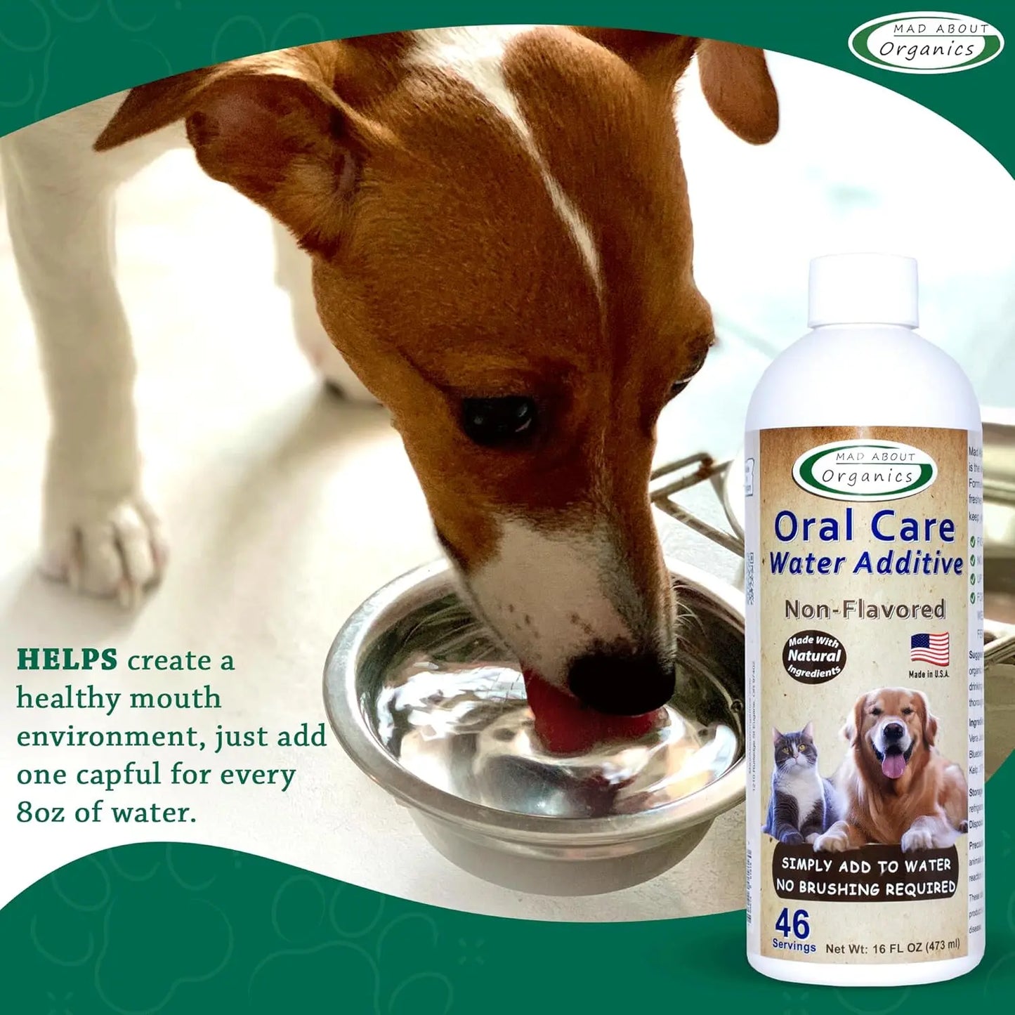 Mad About Organics Oral Care Water Additive for Cats & Dogs Mad About Organics