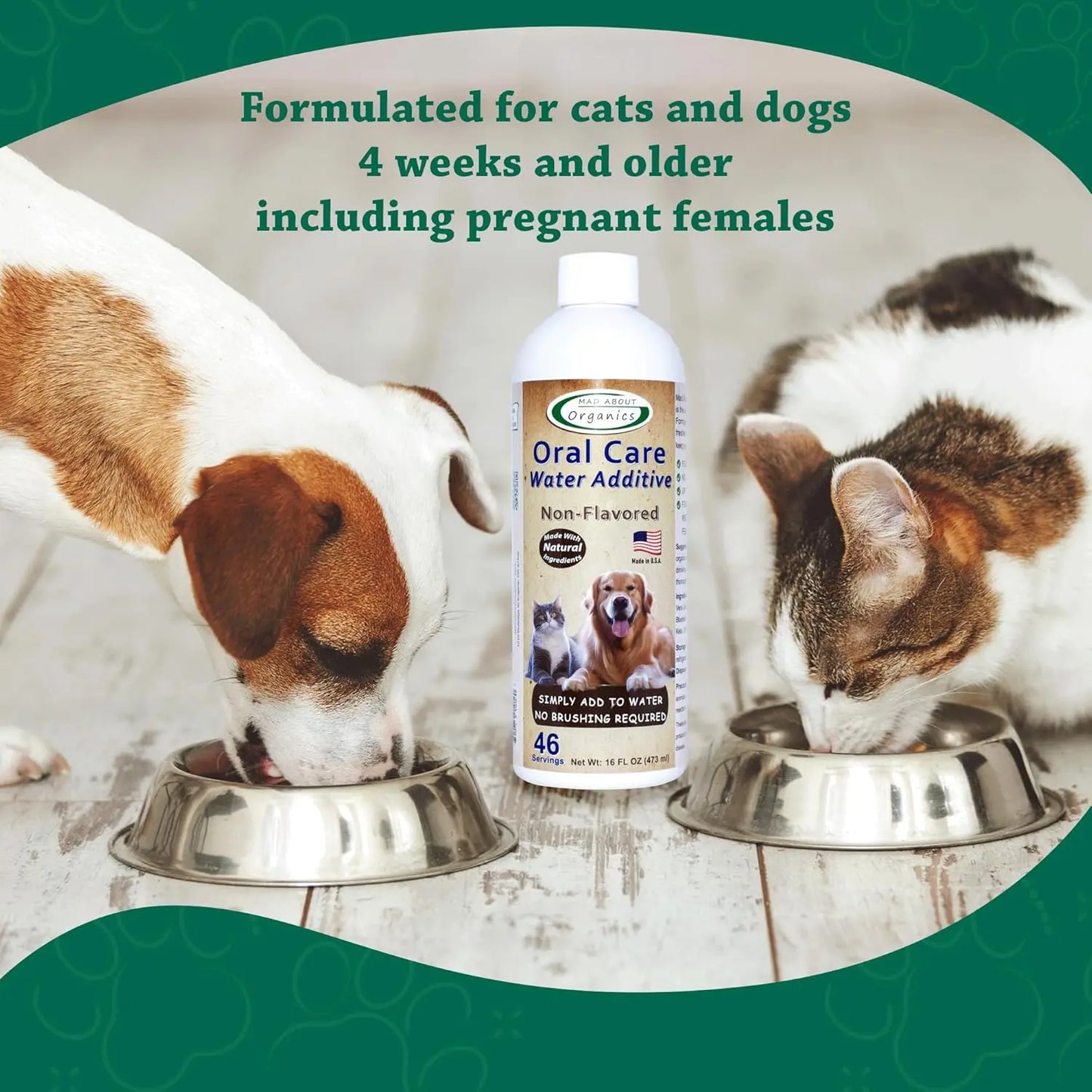 Mad About Organics Oral Care Water Additive for Cats & Dogs Mad About Organics