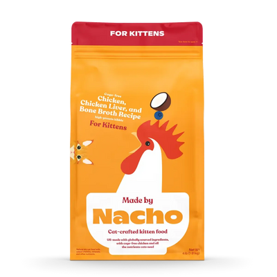 Made by Nacho Cage-Free Chicken, Chicken Liver & Bone Broth Recipe Kittens Dry Cat Food Made By Nacho