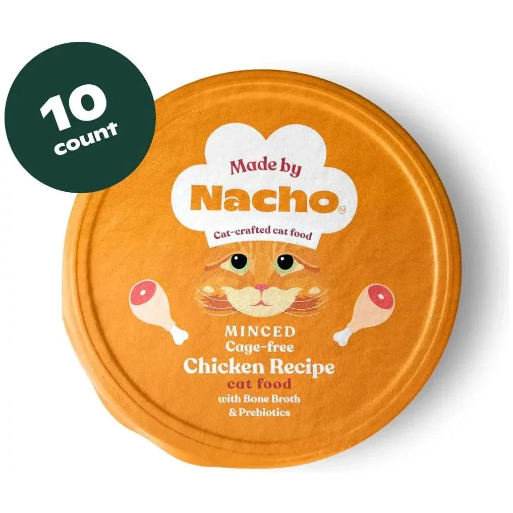 Made by Nacho Cage Free Minced Chicken Recipe With Bone Broth Wet Cat Food 10 / 2.5 oz Made By Nacho