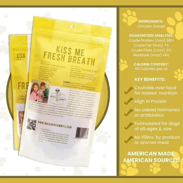 Mika & Sammys Kiss Me Fresh Breath Dehydrated Dog Treats 5oz Mika & Sammys