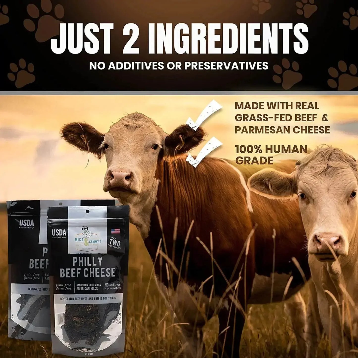 Mika & Sammys Philly Beef Cheese Dehydrated Dog Treats 5oz Mika & Sammys