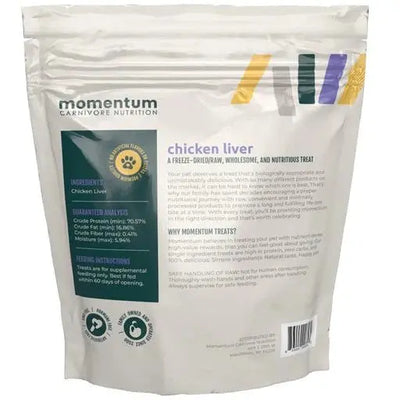 Momentum Carnivore Nutrition Freeze Dried Raw Chicken Liver Treats Momentum