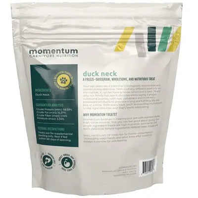 Momentum Carnivore Nutrition Freeze Dried Raw Duck Necks Treats 3oz Momentum