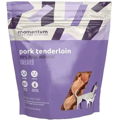 Momentum Carnivore Nutrition Freeze Dried Raw Pork Tenderloin Dog Treats 3.5oz Momentum