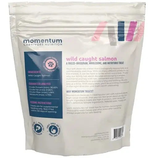 Momentum Carnivore Nutrition Freeze Dried Raw Wild Salmon Nuggets Treats 3oz Momentum