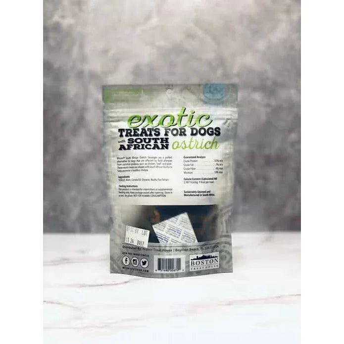 Mosaic South African Ostrich Sausages Infused with Buchu Dog Treats Mosaic