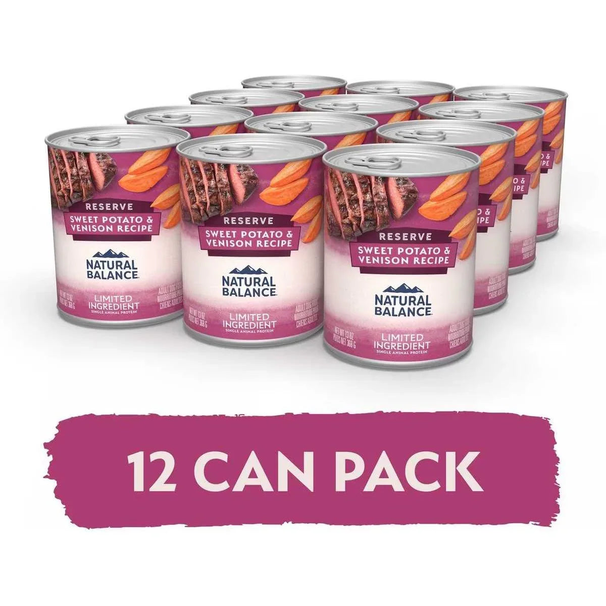 Natural Balance Pet Foods L.I.D.  Sweet Potato & Venison Wet Dog Food 12ea/13 oz Natural Balance