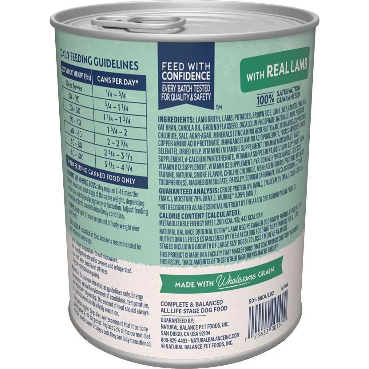 Natural Balance Pet Foods Ultra Premium Lamb Wet Dog Food 12ea/13 oz Natural Balance