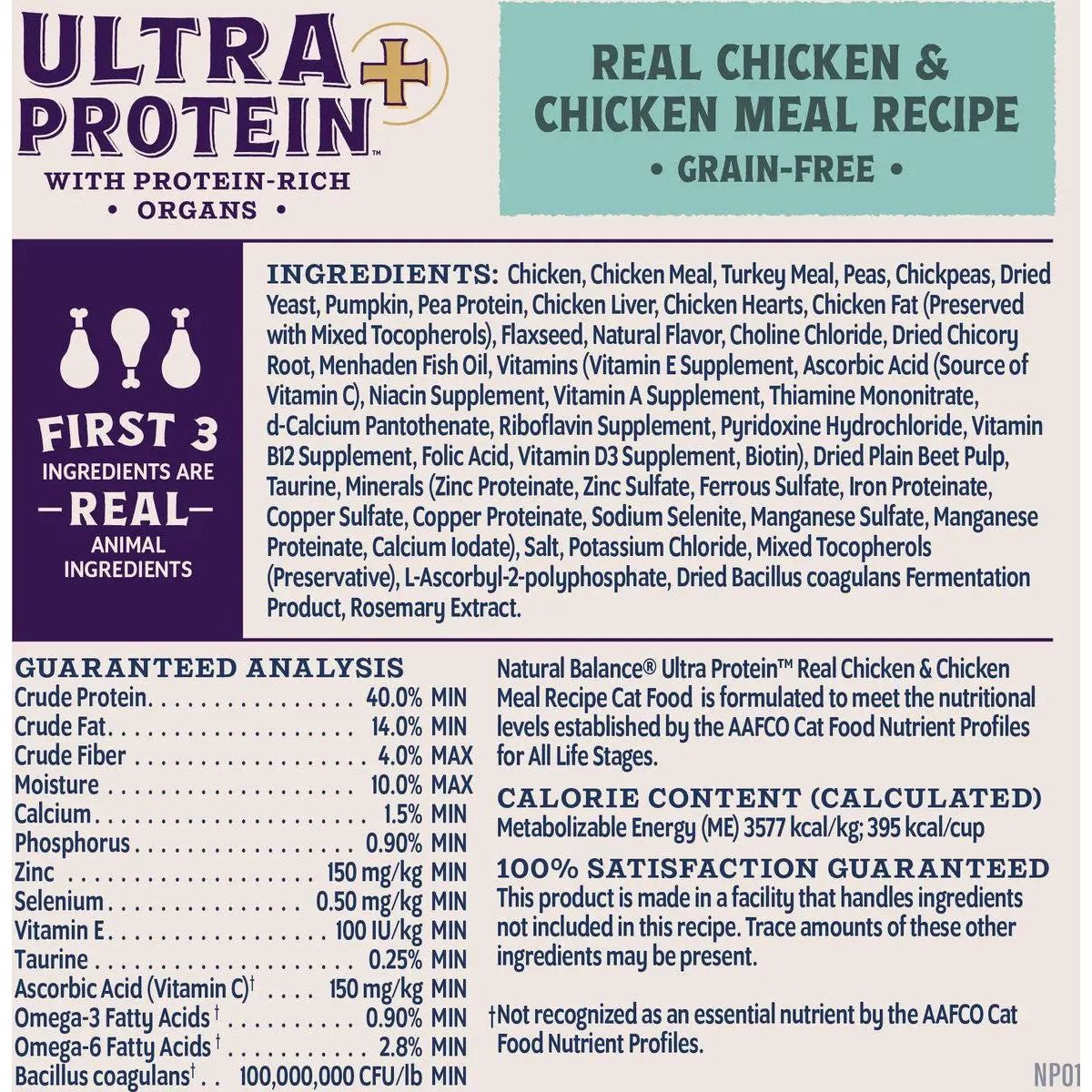 Natural Balance Ultra Protein Plus Immune & Digestive Health Chicken Meal Dry Cat Food Natural Balance