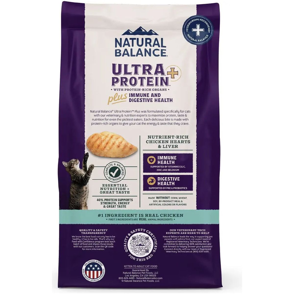 Natural Balance Ultra Protein Plus Immune & Digestive Health Chicken Meal Dry Cat Food Natural Balance