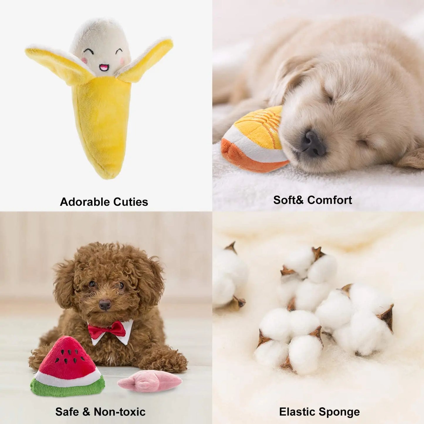 Nocciola 12-Pack Squeaky Dog Toys with Carry Bag Nocciola