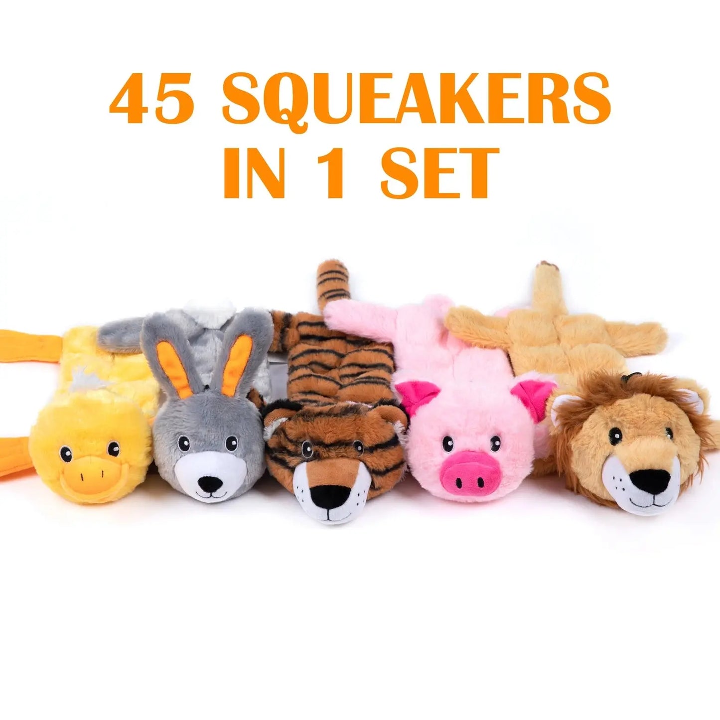 Nocciola 5 Pcs 3D Squeaky Dog Toys - Fun & Durable Forest Animal Set Nocciola