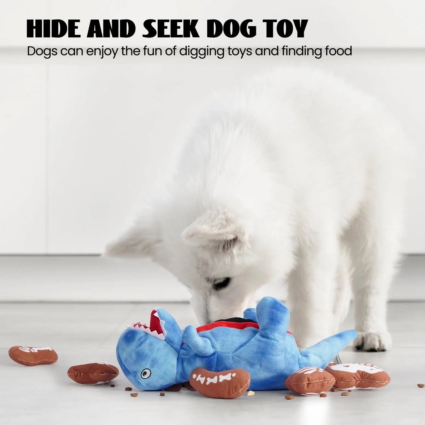 Nocciola Dinosaur Adventure Plush Dog Toy - 9-in-1 Interactive Fun Nocciola