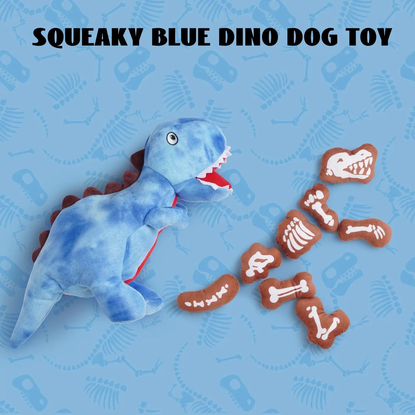 Nocciola Dinosaur Adventure Plush Dog Toy - 9-in-1 Interactive Fun Nocciola