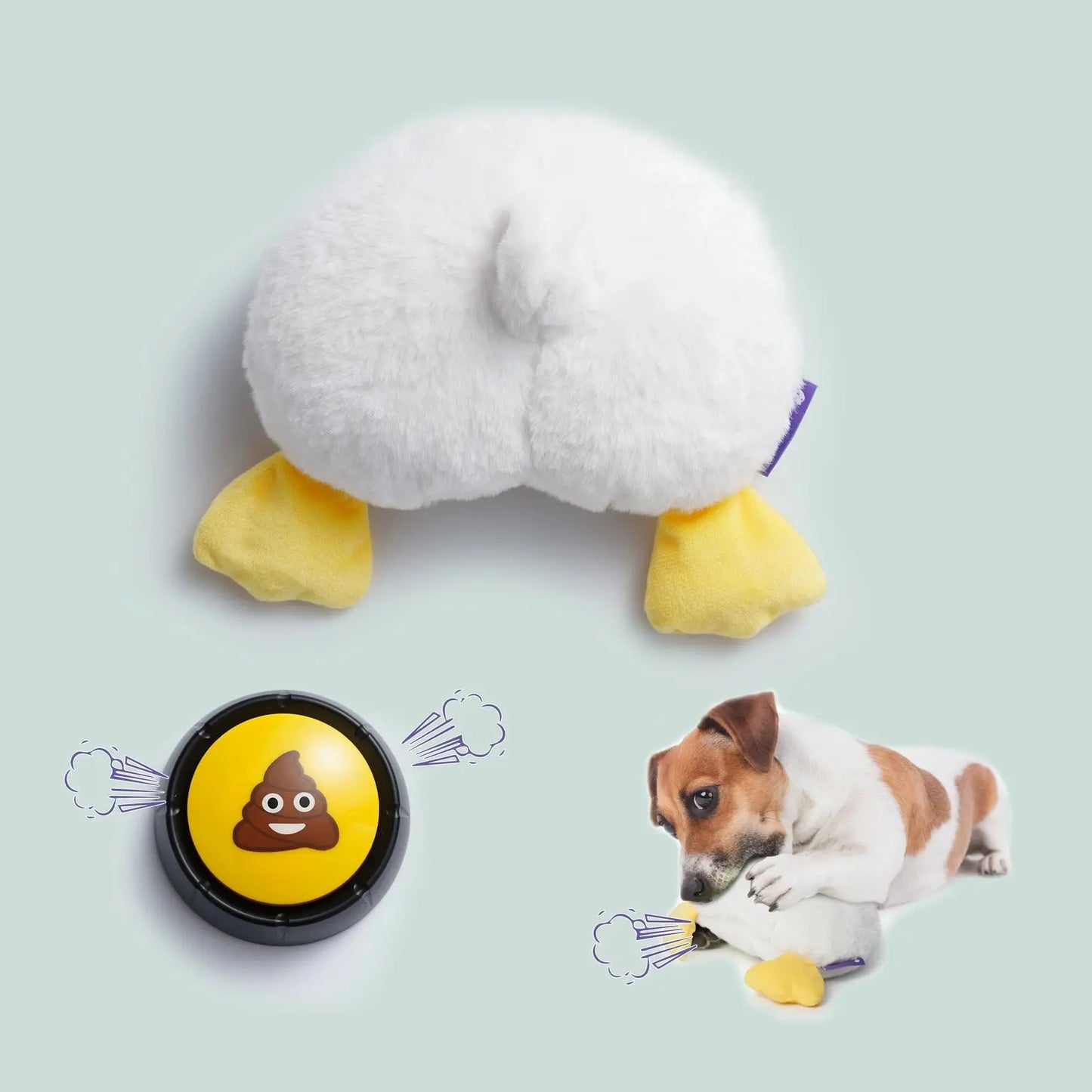 Nocciola Fuzzwoof Farting Corgi Butt Plush Dog Toy Nocciola