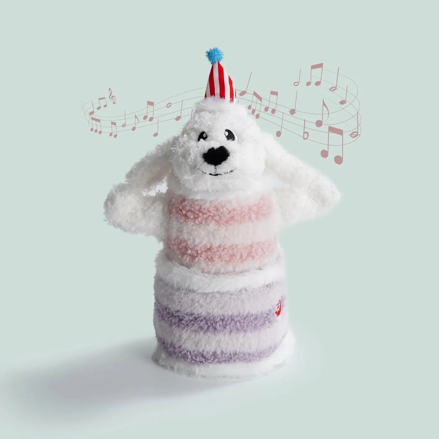 Nocciola Fuzzwoof Singing and Dancing Birthday Cake Dog Toy Nocciola