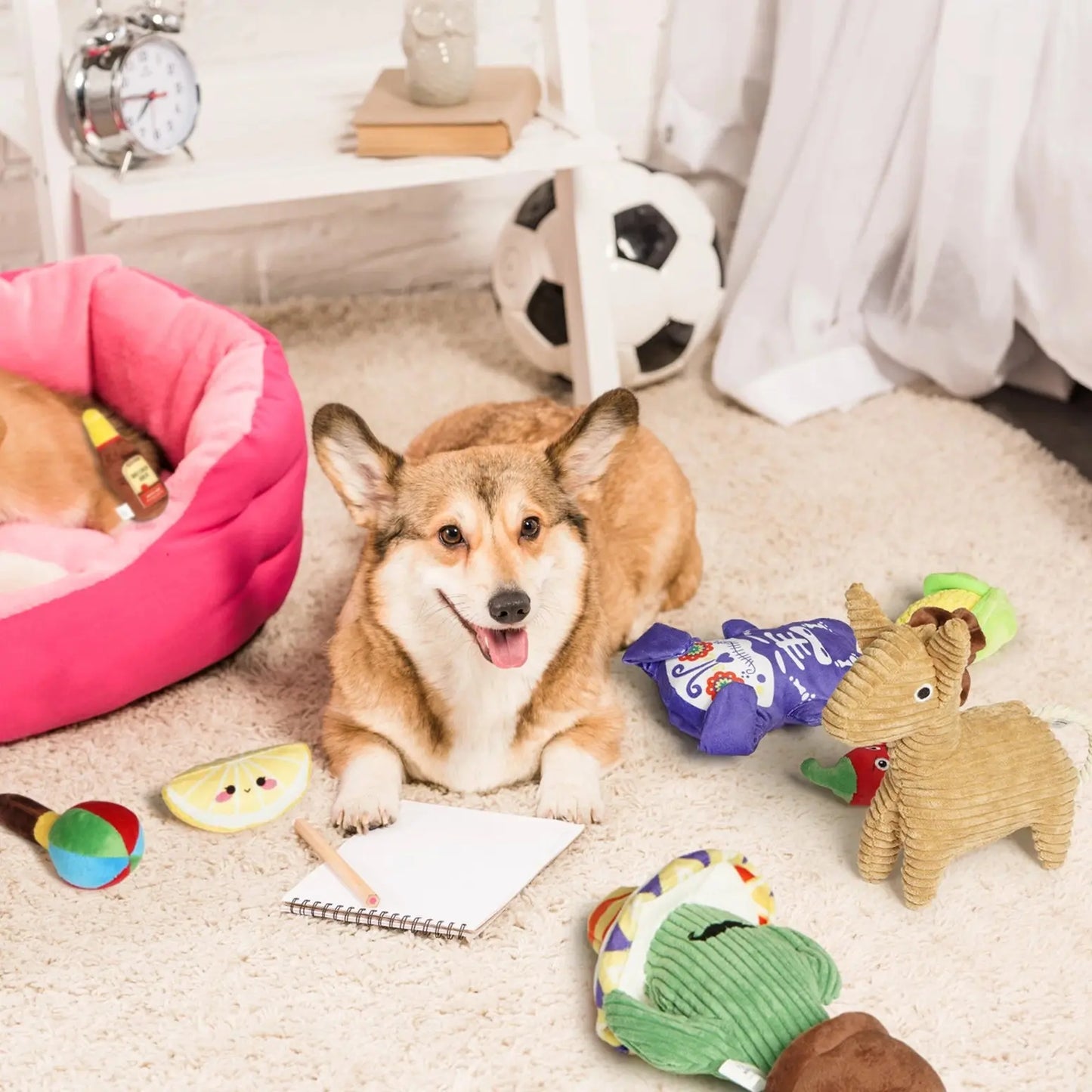 Nocciola MexiPaws Plush Toy Set – 9 Squeaky Friends for Your Pup Nocciola