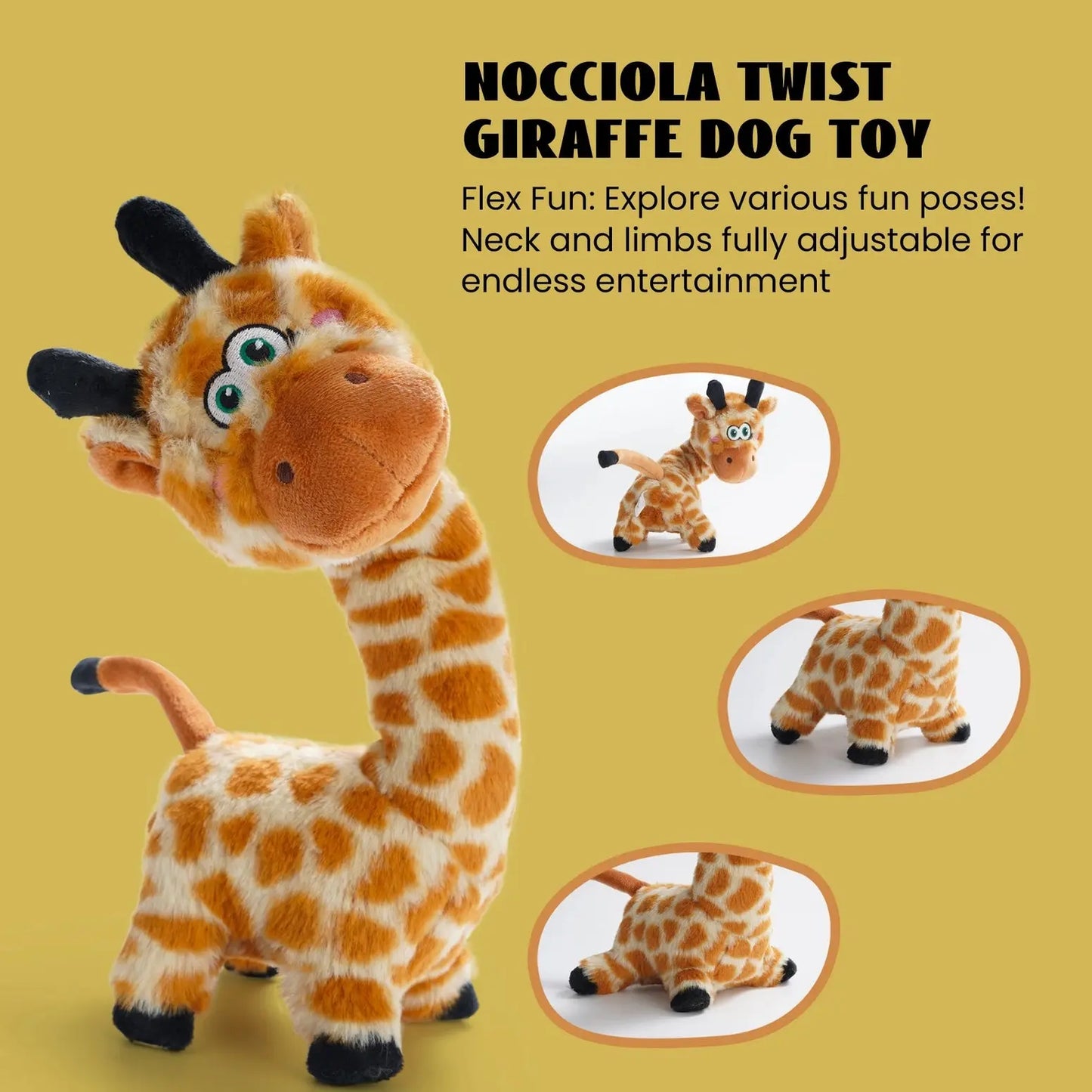 Nocciola Twist & Chew Plush Dog Toy Nocciola